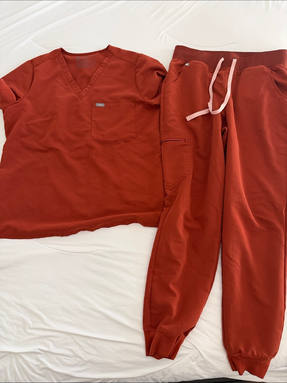 Figs Women's Two-Piece Scrub Set in Rust